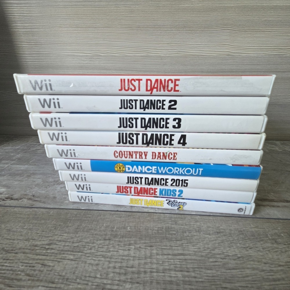 Nintendo Wii Just Dance Lot 9 Games 1 2 3 4 2015 Country Kids Disney Party